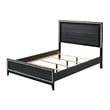 Pemberly Row 5 Piece Queen LED Bed Set with Dresser and Mirror in Black