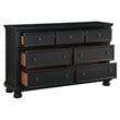 Pemberly Row 4 Piece Queen Storage Bed Set with Dresser and Chest in Black