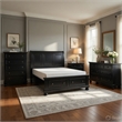 Pemberly Row 4 Piece Queen Storage Bed Set with Dresser and Chest in Black
