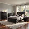 Pemberly Row 4 Piece Queen Storage Bed Set with Dresser and Chest in Black
