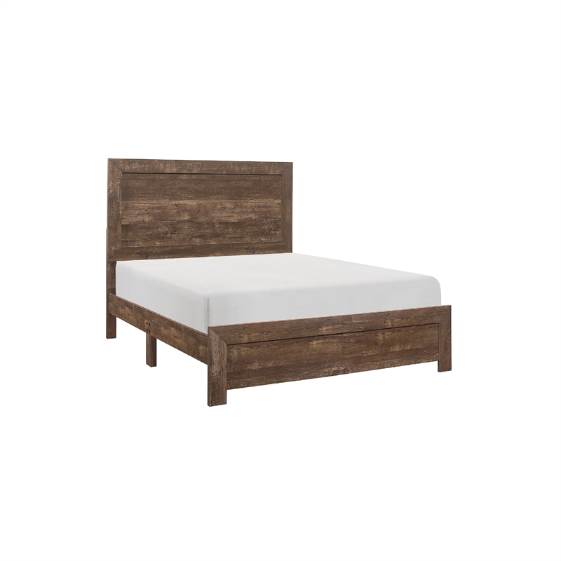 Pemberly Row 5pc Eastern King Panel Bed Set with Dresser and Chest in Brown