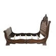 Pemberly Row King Bed with Faux Leather and Burl Inlays in Mahogany