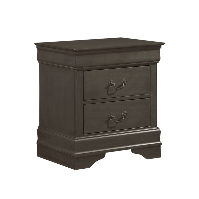 Pemberly Row 5 Piece Queen Panel Bed Set with Dresser and Chest in Gray