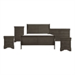 Pemberly Row 5 Piece Queen Panel Bed Set with Dresser and Chest in Gray
