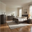 Pemberly Row 4 Piece Queen Panel Bed Set with Dresser and Chest in Gray