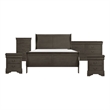 Pemberly Row 5pc California King Bed Set with Dresser and Chest in Gray