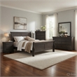 Pemberly Row 5pc Full Sleigh Bed Set with Dresser Mirror and Chest in Gray