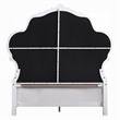 Pemberly Row Queen Bed with Taupe Scalloped Upholstered Headboard in White