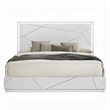 Pemberly Row Queen Bed with LED Headboard and USB in White and Silver