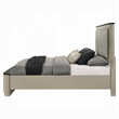 Pemberly Row King Bed with Gray Linen and Marble Print Tops in Fluted Beige