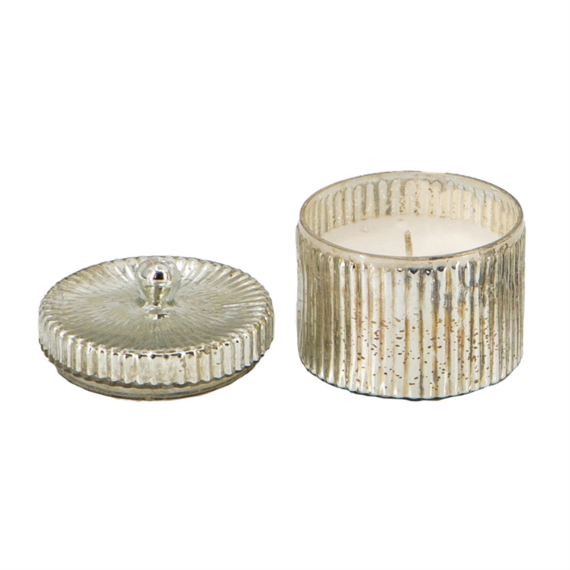 Pemberly Row Scented Soy Wax Candle with Lid and Ribbed Jar in Earl Gray