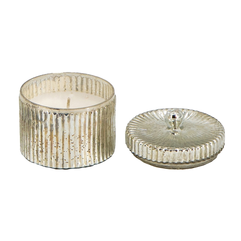 Pemberly Row Scented Soy Wax Candle with Lid and Ribbed Jar in Earl Gray