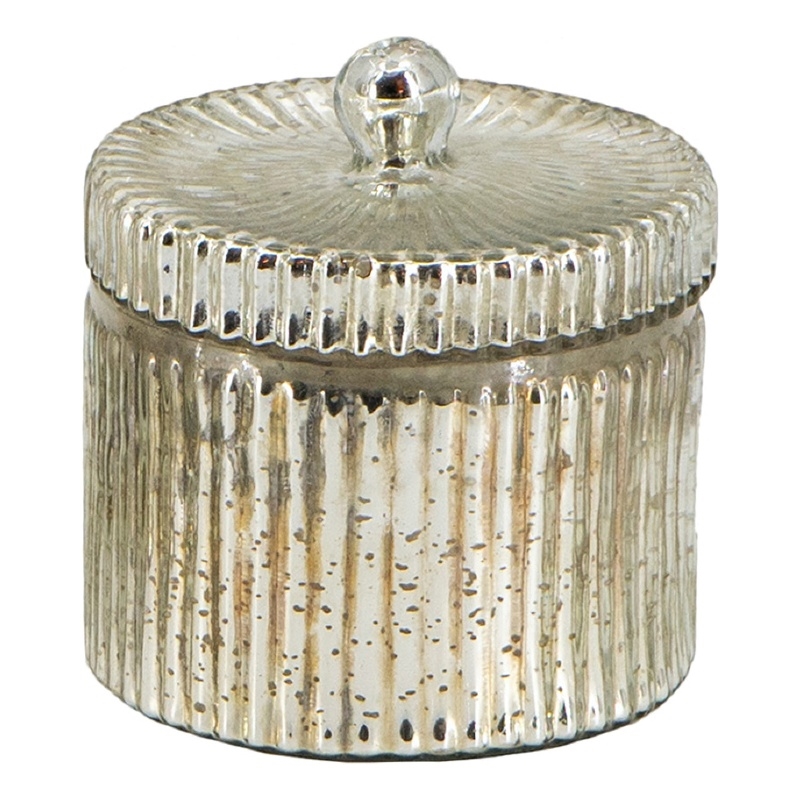 Pemberly Row Scented Soy Wax Candle with Lid and Ribbed Jar in Earl Gray
