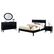 Pemberly Row 4pc Full Set with Dresser and Oval Mirror in Black Wood