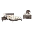 Pemberly Row 4pc Queen Set with Dresser and Oval Mirror in Gray Wood