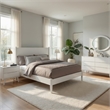 Pemberly Row 4pc Twin Set with Dresser and Oval Mirror in White Wood