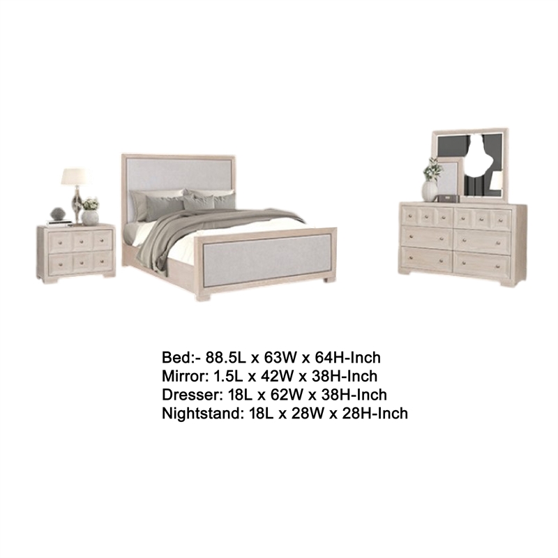 Pemberly Row 5pc Queen Set with 2 Nightstands in Tawny Brown and Gray