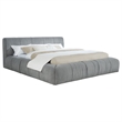 Pemberly Row Upholstered Eastern King Platform Bed in Dove Gray