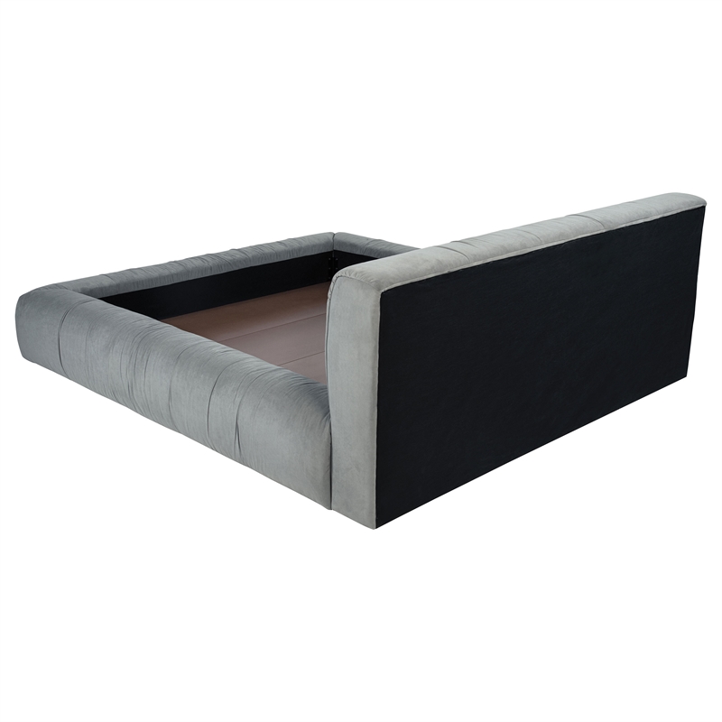 Pemberly Row Upholstered Eastern King Platform Bed in Dove Gray