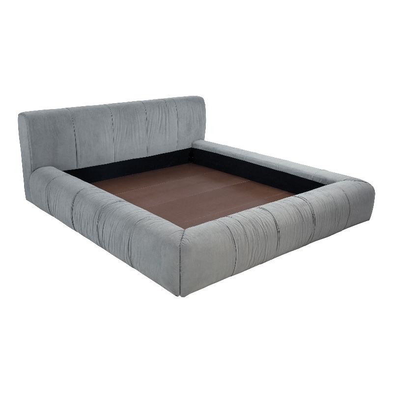 Pemberly Row Upholstered Eastern King Platform Bed in Dove Gray