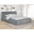 Pemberly Row Upholstered Queen Bed with Pleated Headboard in Dove Gray
