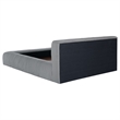 Pemberly Row Upholstered Queen Bed with Pleated Headboard in Dove Gray