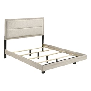 Pemberly Row 54 Inch Full Floating Panel Bed in Rustic Cream