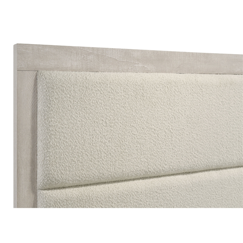 Pemberly Row 54 Inch Queen Floating Panel Bed in Rustic Cream