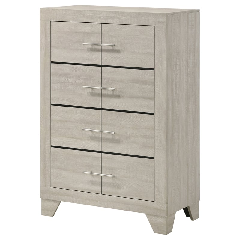 Pemberly Row 4 Drawer Bedroom Chest of Drawers in Rustic Cream