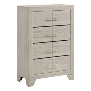Pemberly Row 4 Drawer Bedroom Chest of Drawers in Rustic Cream