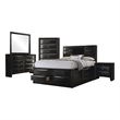 Pemberly Row Modern 5 Piece Eastern King Bedroom Set in Black