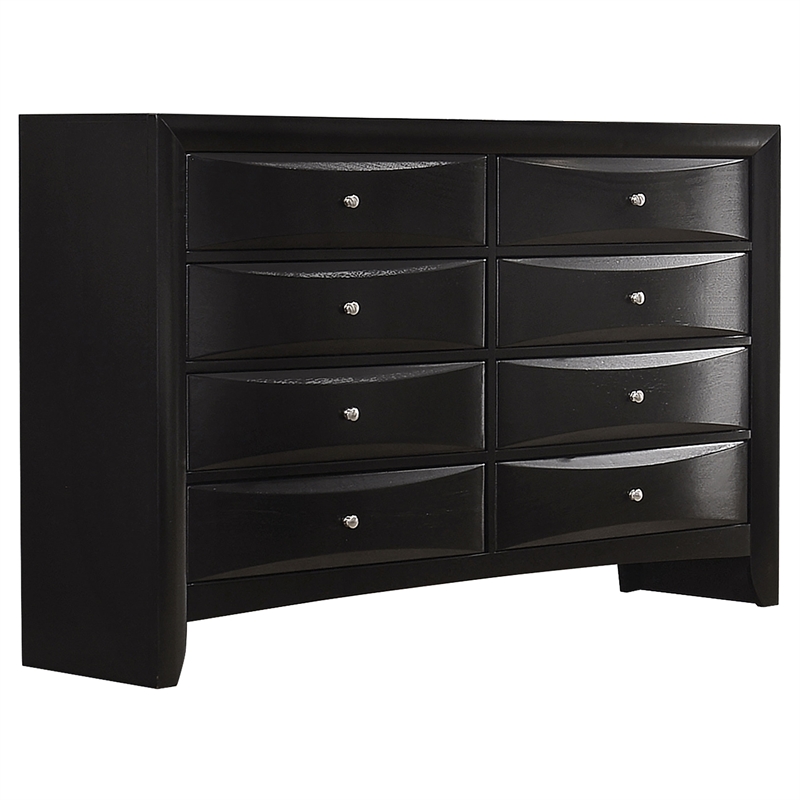 Pemberly Row Modern 5 Piece Eastern King Bedroom Set in Black