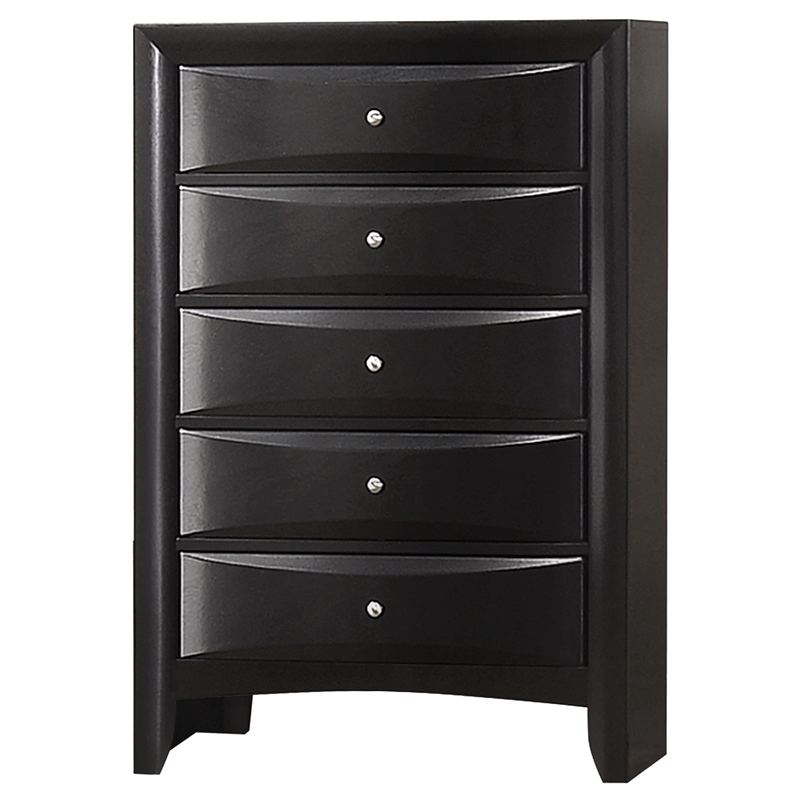 Pemberly Row Modern 5 Piece Eastern King Bedroom Set in Black