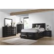 Pemberly Row 4 Piece California King Storage Bedroom Set in Black