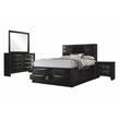 Pemberly Row 4 Piece California King Storage Bedroom Set in Black