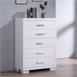 Pemberly Row 5 Drawer Bedroom Chest with Bar Pulls in Snow White