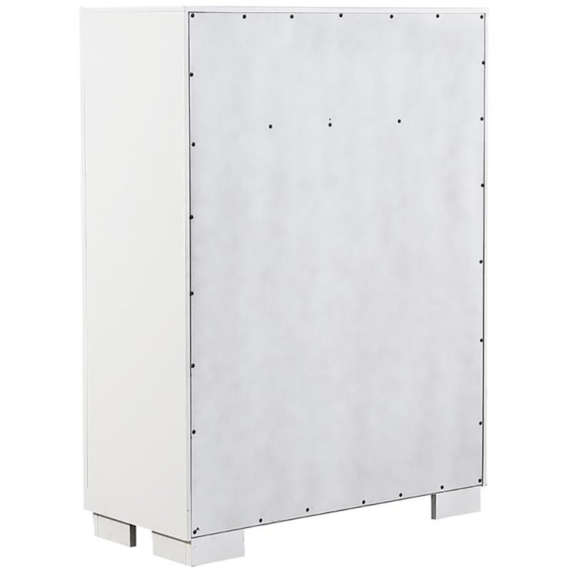 Pemberly Row 5 Drawer Bedroom Chest with Bar Pulls in Snow White