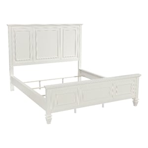 Pemberly Row 63 Inch California King Panel Bed in Cream White