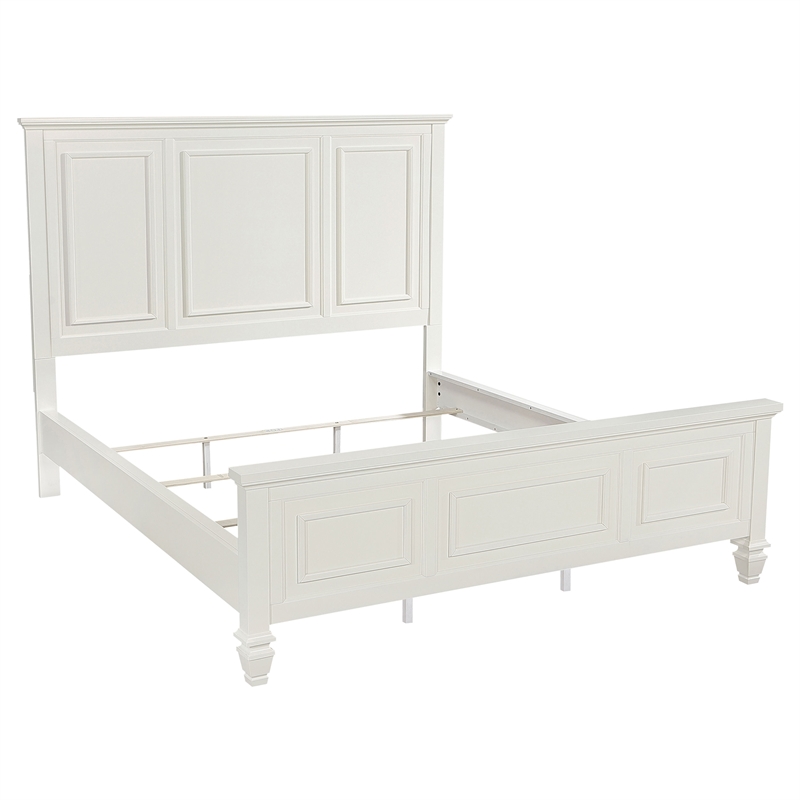 Pemberly Row 4 Piece California King Bedroom Set in Cream White