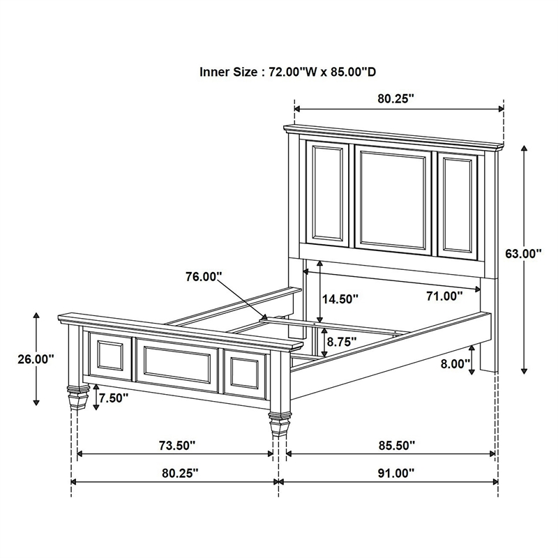 Pemberly Row 4 Piece California King Bedroom Set in Cream White