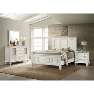 Pemberly Row 4 Piece California King Bedroom Set in Cream White