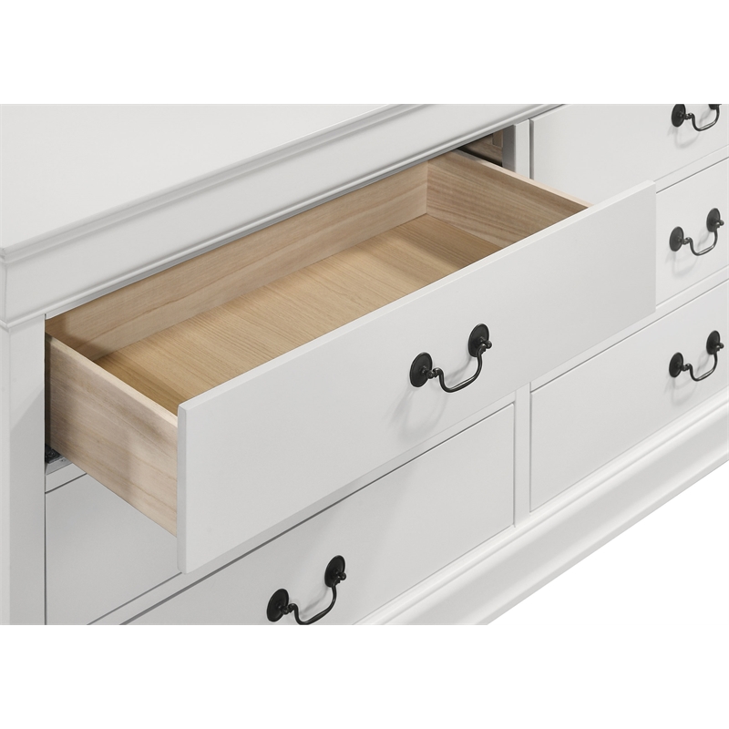 Pemberly Row 4 Piece Eastern King Bedroom Set with Mirror in White