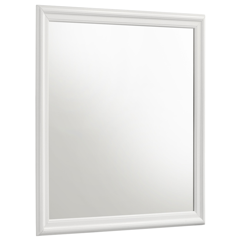 Pemberly Row 4 Piece Eastern King Bedroom Set with Mirror in White