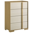 Pemberly Row 5 Piece Eastern King LED Bedroom Set in Natural and White