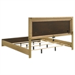 Pemberly Row 5 Piece Eastern King LED Bedroom Set in Natural and White