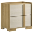 Pemberly Row 5 Piece Eastern King LED Bedroom Set in Natural and White