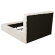 Pemberly Row Faux Fur Upholstered California King Platform Bed in Cream