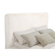Pemberly Row Faux Fur Upholstered California King Platform Bed in Cream