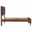 Pemberly Row Twin Platform Bed with Tufted Headboard in Dark Walnut