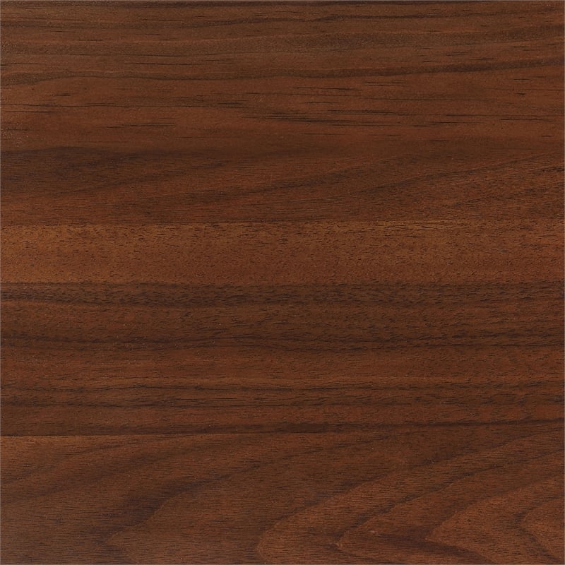 Pemberly Row Twin Platform Bed with Tufted Headboard in Dark Walnut